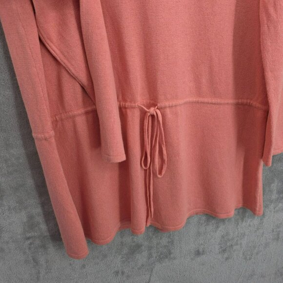 Eileen Fisher Drop Waist Sweater M Light Coral Silk Cashmere Drawstring Tunic - Picture 5 of 9